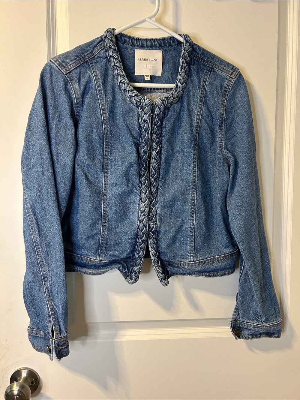Habitual Women's Light Blue Braided Denim Jacket